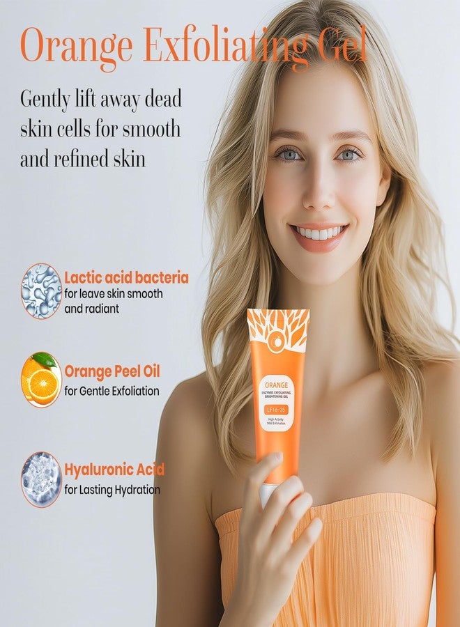 T.Chilyn 2 Pcs Orange Exfoliating Gel, Moisturizer Face Body Scrub Gel,Orange Enzymes Exfoliatings Gels,Deep Cleansing Moisturizing Facial Exfoliator,All Types Skin (200ml/7oz) - Image 2